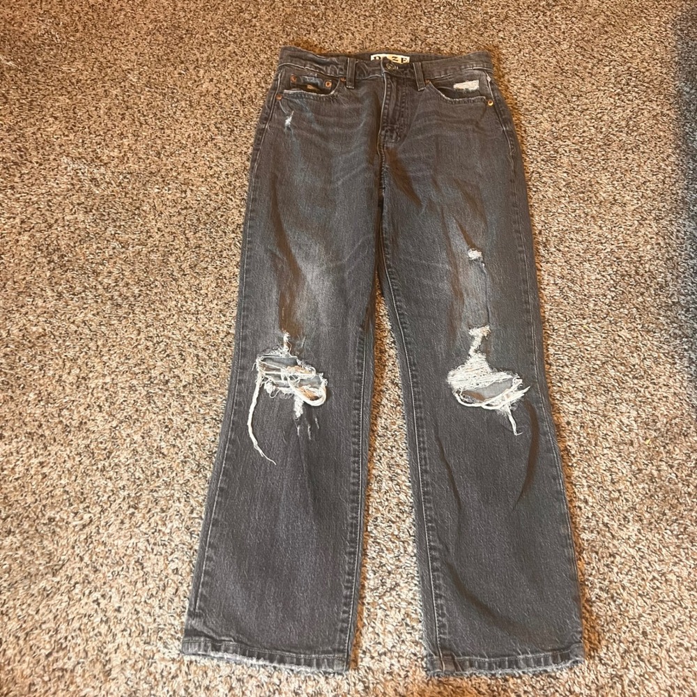 DAZE Women's Size 26‎ Gray Wash Distressed Ripped High Waist Jeans